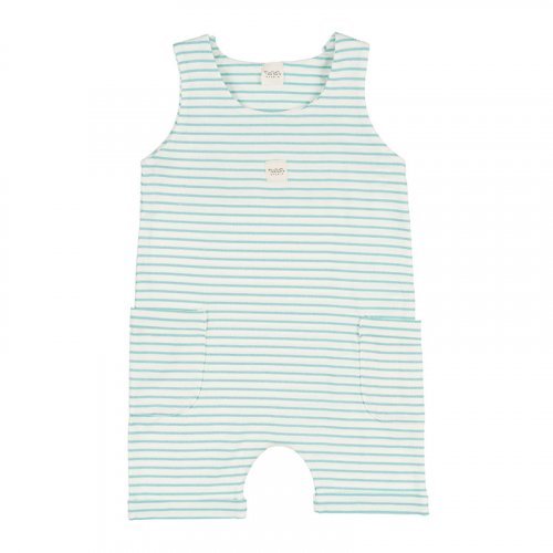 Green Striped Overalls