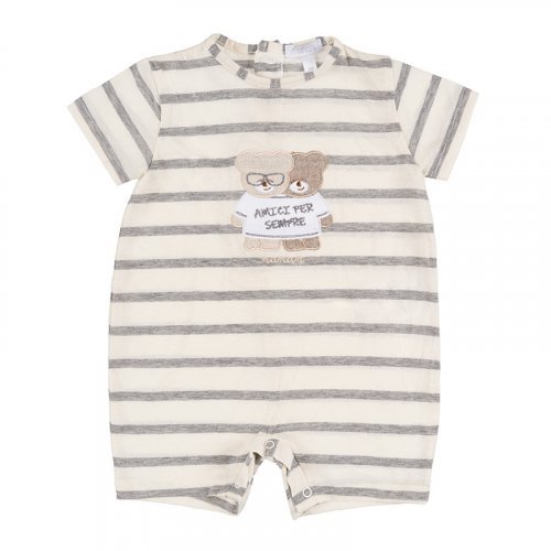 Grey Striped Romper