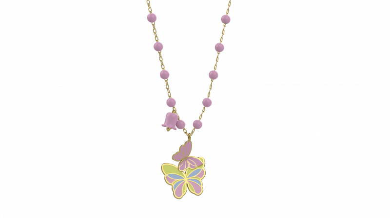 Hang Pink Butterfly in 925 Silver_12694