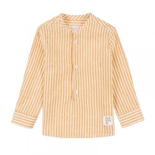 Korean Shirt with Striped Mustard