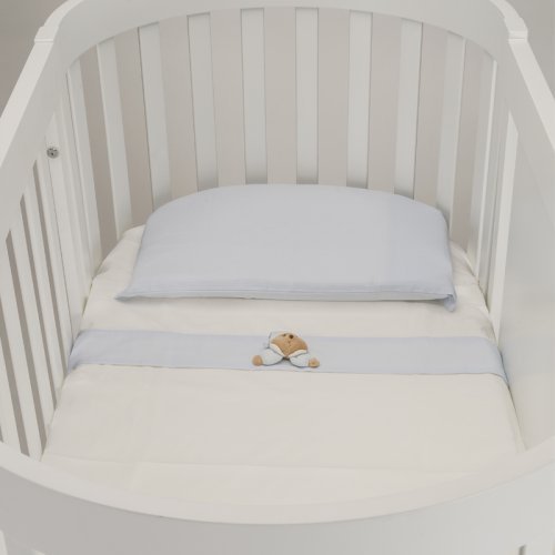 Bettlaken für ovales Kinderbett, 3-teiliges Set Puccio Blau_4150