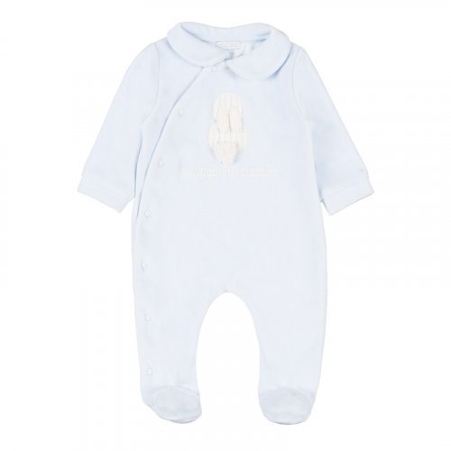 Light Blue BabyGro Front Opening with Bunny "Coccolino"