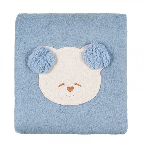 Light Blue Blanket with Bear