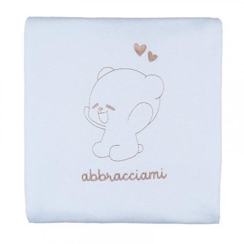 Light-blue Blanket with Teddy_4238