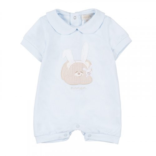 Light-blue Jersey Romper with Teddy