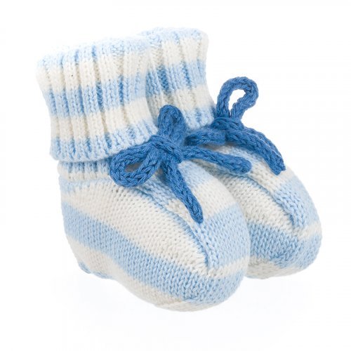 Light-blue Knitted and Striped Shoes_4351