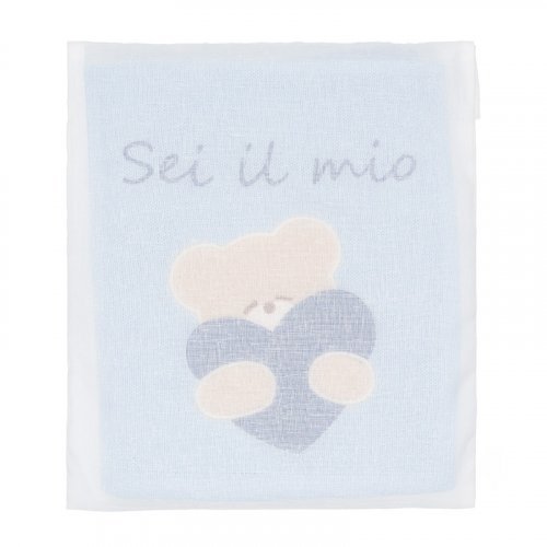 Light-blue Knitted Blanket with Teddy_4320