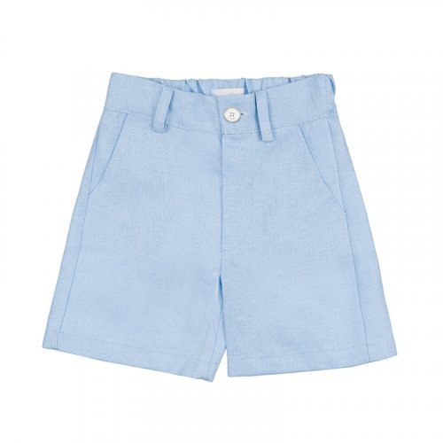 Light blue linen bermuda