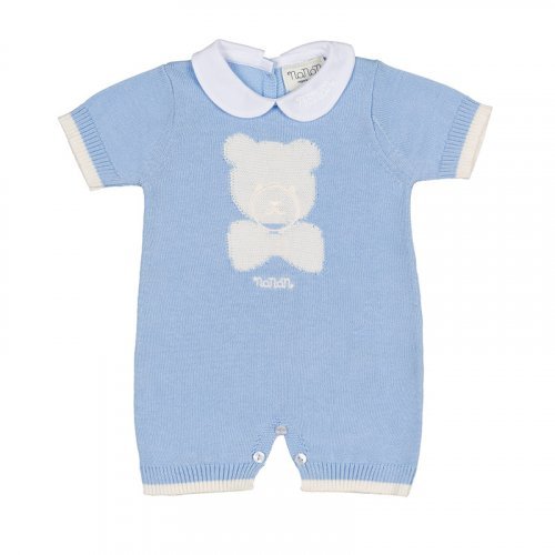 Light blue romper with wire bear_7506