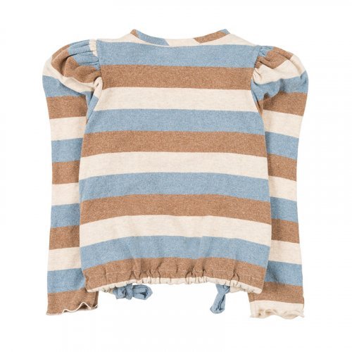 Light Blue Striped Blouse with Elastic_1463