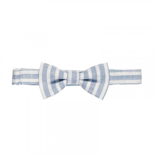 Light Blue Striped Bow Tie_4510