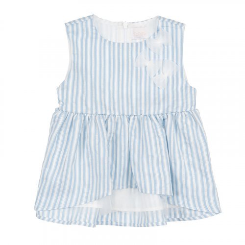 Light blue striped sleeveless blouse