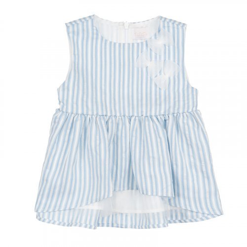 Light blue striped sleeveless blouse_8273