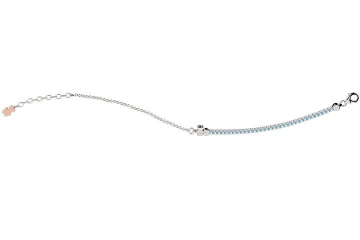 Light Blue Tennis Bracelet Arg 925