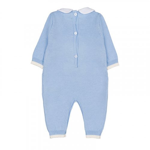 Light blue thread babygro with collar_7494