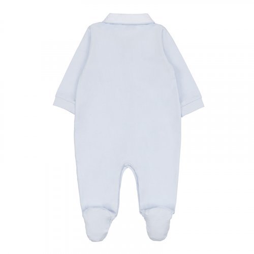 Lightblue Front Opening Babygrow With Collar_8725