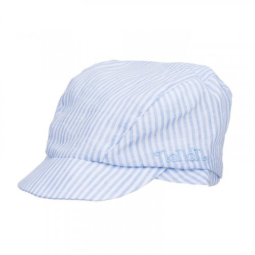 Lightblue striped flat cap