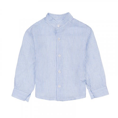 Lightblue striped linen shirt_7659