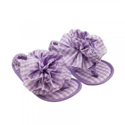Lilac Checked Flip Flops_4760