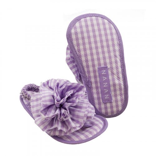 Lilac Checked Flip Flops_4761