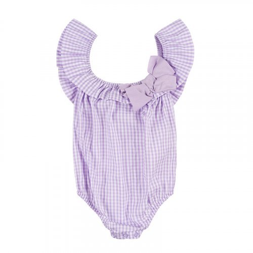 Lilac Checked Swimsuit