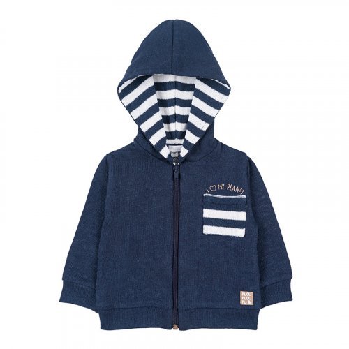 Sweatshirt à Capuche avec Zip Bleu