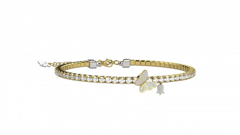 Mamma Tennis Bracelet in 925 Silver with white stones_12687