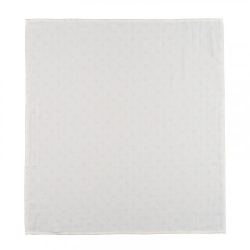 Mussola all over orsetti 80x80 rosa