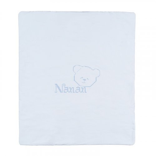 Coperta azzurra con orsetto