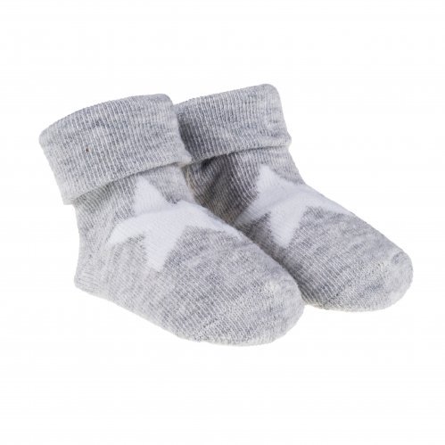 Ensemble de 3 Paires de Chaussettes Blanches, Grises et Roses avec Étoile_5822