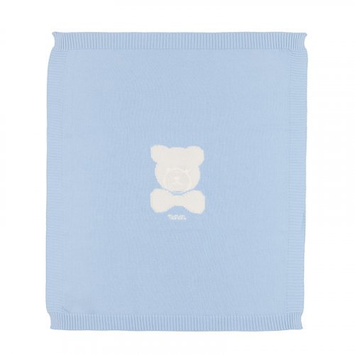 Couverture en fil bleu avec ours