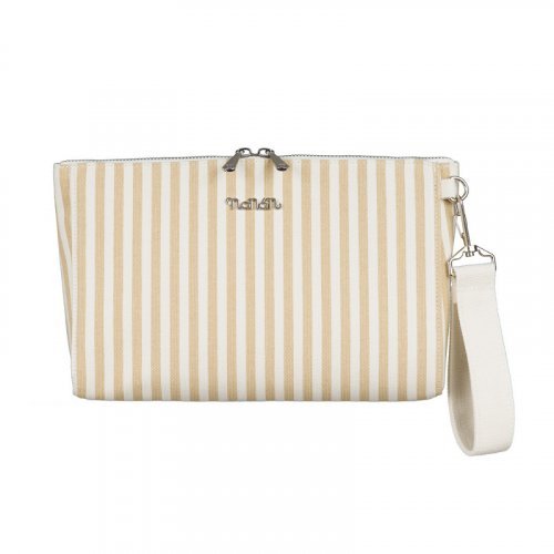 Beige Canvas Clutch