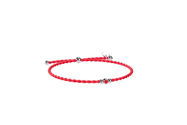 Armband Schnur und rotes Silber