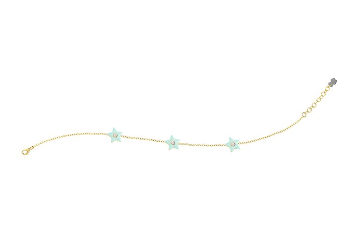 Armband mit blauen Sternen aus Silber