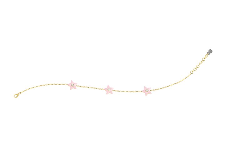 Armband Rosa Silberne Sterne_9281