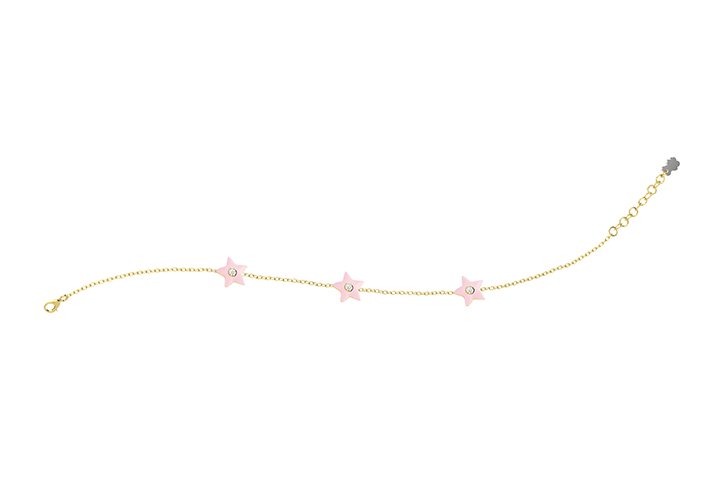 Bracelet Étoiles Rose Argent