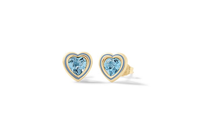 Boucles d'oreilles Cœur Brillant Bleu