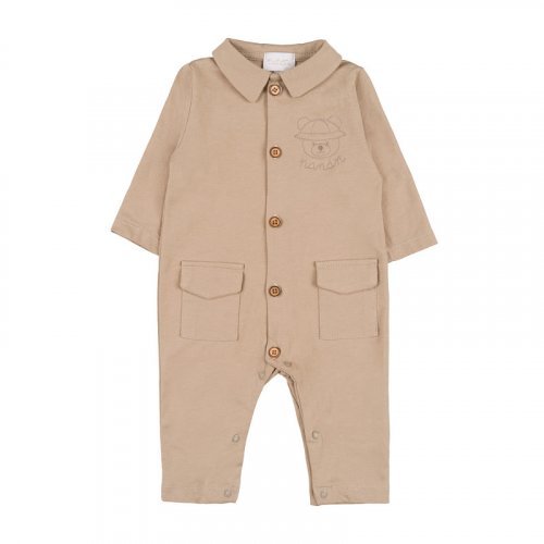 Open front babygro with collar