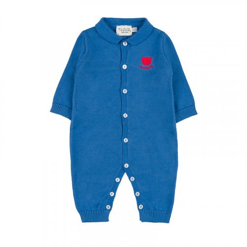 Open front babygro with embroidery