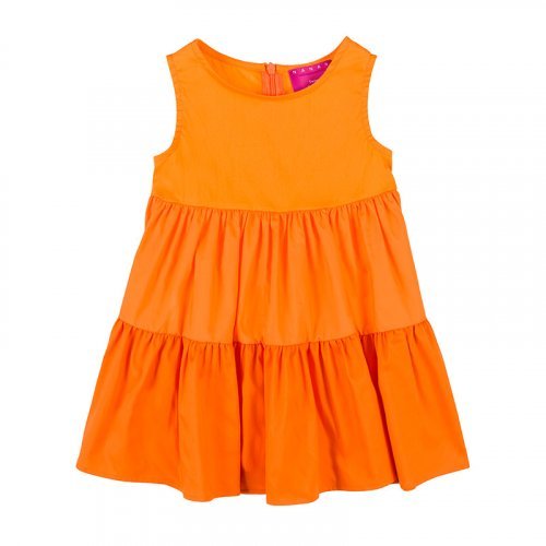 Orange Dress with 3 Flounces_4641