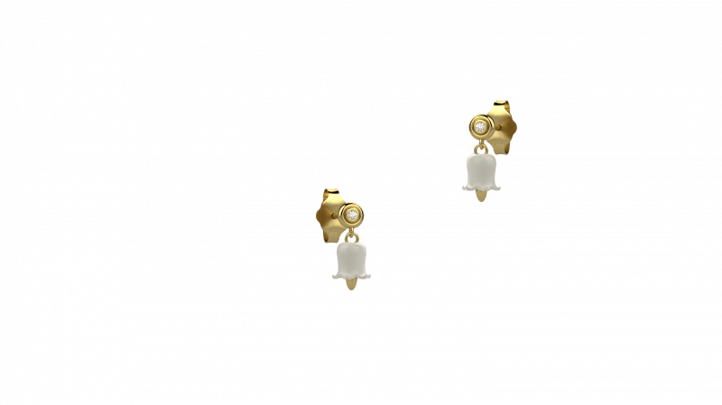 Orecchini Campanella della Gioia Argento 925, dettagli bianchi_12671