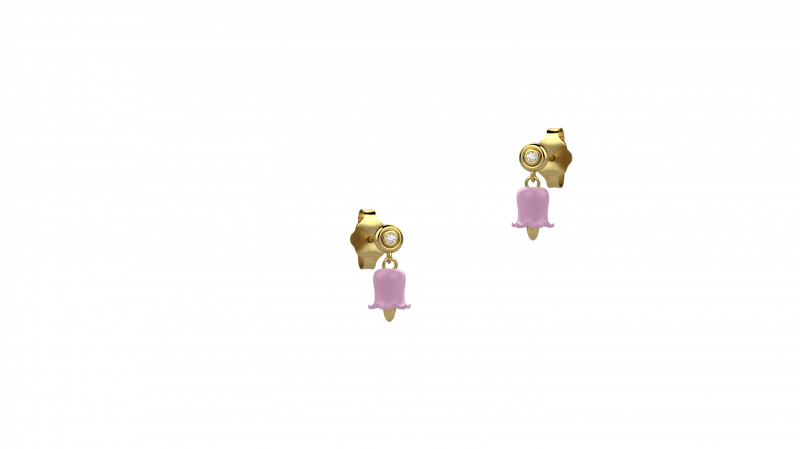 Orecchini Campanella della Gioia Argento 925, dettagli rosa_12670