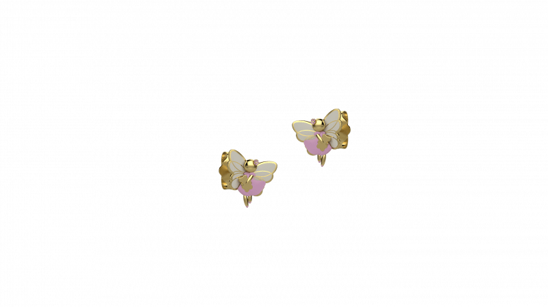 Orecchini Farfallina dei Colori Rosa Argento 925_12662