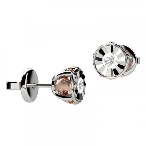 BOUCLES D'OREILLES OR AVEC DIAMANT