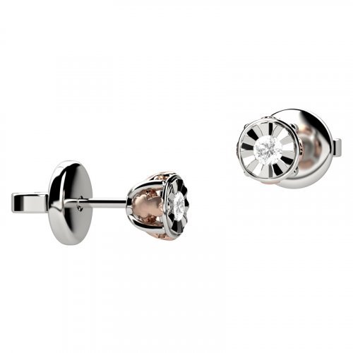 BOUCLES D'OREILLES OR AVEC BRILLANT