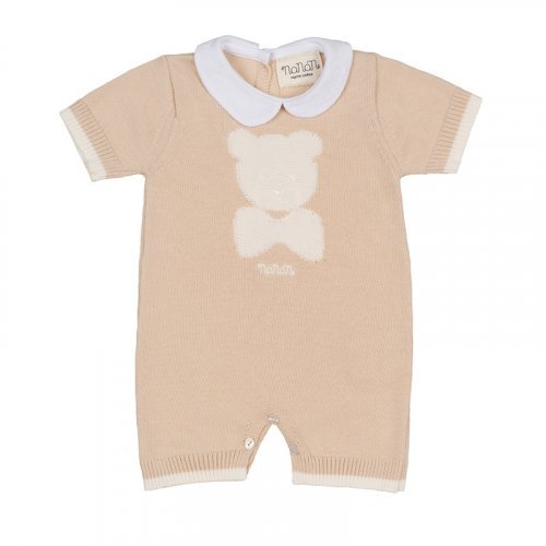 Pagliaccetto beige con orso in filo_7502