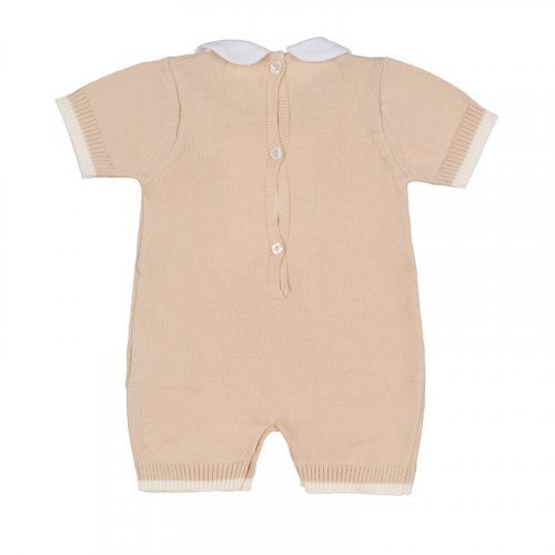 Barboteuse beige avec ours en fil_7503