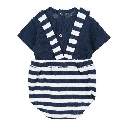 Pagliaccetto con Bretelle Rigato Blu_5064