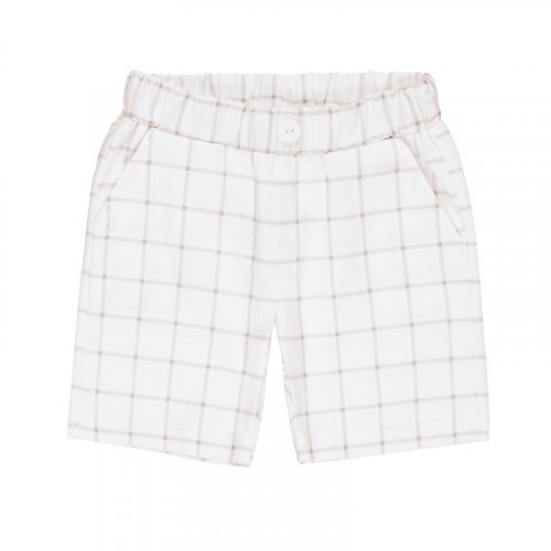 Pantaloncino a Quadri Beige