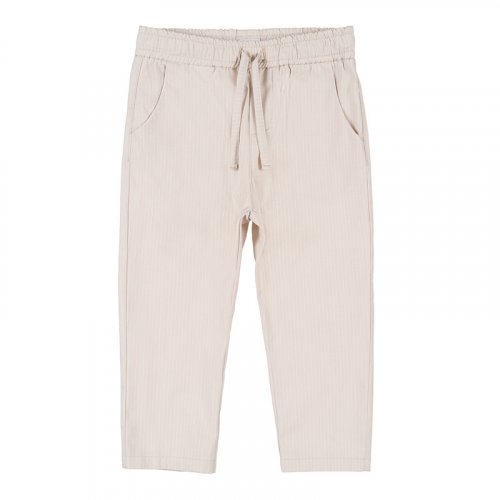 Pantalon Rayé Beige